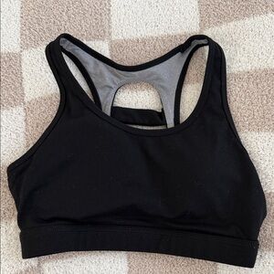 Born Primitive Black Racerback Sports Bra with Grey Lining